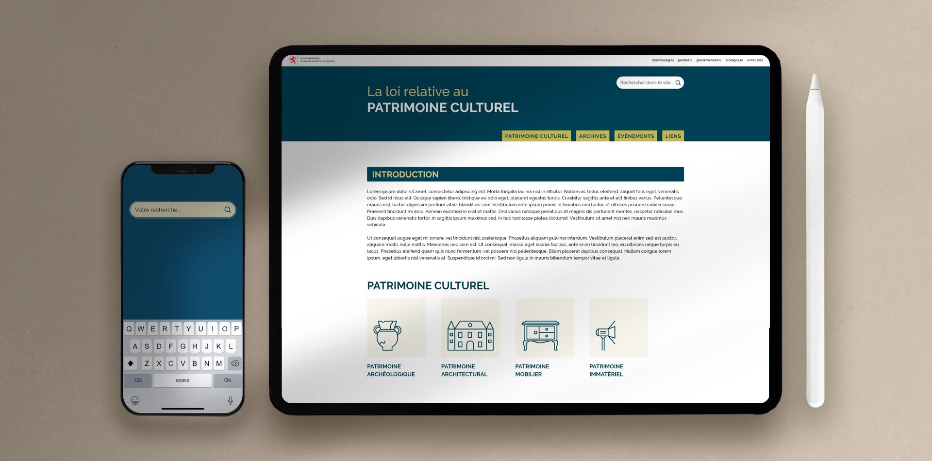 Création site internet Patrimoine Culturel de Luxembourg